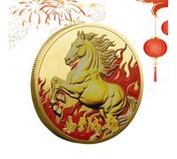 Générique 1 * Coin COMMORATIF - 4cm Année Chinoise du de Cheval | Horse Z0Diac Meddal Travel Friendly Fortune Charm, Souvenirs de Souvenirs pour Souveniture Good Luck Affichage ou Collection