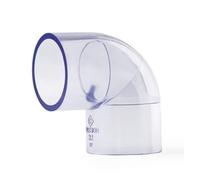 Générique 1 connecteur UPVC Transparent Droit/coude/té de 20 à 50 mm. | Joints d'adaptateur de tuyau de réservoir d'eau d'aquarium(Elbow,I.D 25mm)