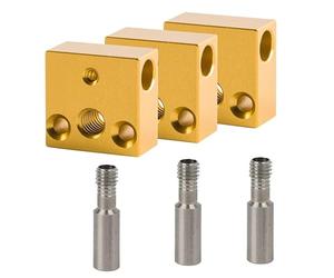 Générique 1 Ensemble Bloc Chauffant Aluminium et Gorge Inox pour Hotend Imprimante Accessoire Compatible Ender- S et Modèles S Maintien Stable de Température