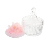 Générique 1 Ensemble Boîte De Rangement Pour Houppette Bocal En Verre Houppette Cosmétique Applicateur De Poudre Bonbonnière Pouffle De Poudre Applicateur De Fond De Teint Chiffon