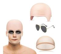 Générique 1 Ensemble Bonnet Chauve de Cosplay en Latex et Nylon, Modèle Simulé Épais, Bonnet de Crâne pour Maquillage et Déguisement d’Halloween