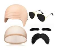 Générique 1 Ensemble Bonnet Chauve de Cosplay en Latex et Nylon, Modèle Simulé Épais, Bonnet de Crâne pour Maquillage et Déguisement d’Halloween