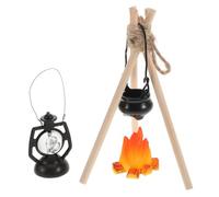 Générique 1 Ensemble De Camping pour Maison De Poupée Accessoires Miniatures D'Intérieur Décorations Kits De Camping pour Maison De Poupée Faux Feu De Camp Mini Maison Kit De