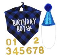 Générique 1 Ensemble De Fournitures De Fête d'anniversaire pour Chien Bandana d'anniversaire pour Chien Chapeau d'anniversaire pour Chien Ballon Costume De Chien Chapeau De Fête pour