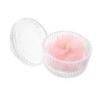 Générique 1 Ensemble De Houppettes À Poudre Boîte De Rangement Bocal En Verre Houppette De Maquillage Souple Applicateur De Poudre Pour Le Visage Houppette Mignonne Pour Le Maquillage