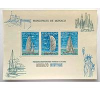 Générique 1 Feuillet Neuf de Collection du Monaco de 1985 avec 3 Timbres Authentiques. Nos 32. Bateau, voilier. par des Livres Express