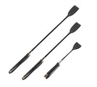 Générique 1 Fouet à cliquet en PU Noir, Fouet d'enseignement, Fouet en Cuir véritable, Fouet de Cheval de Performance de fête, Outils d'entraînement équestre(Set: S+M+L)