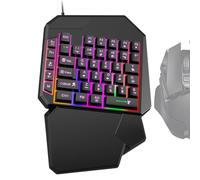 Générique 1 Handed Keyboard, USB Wired Programmable RGB Mechanical Game Keyboard, Ergonomic Keypad with Mobile Controller Layout, Compact One-Hand Pad for PC Gamers and Streamers, 150cm