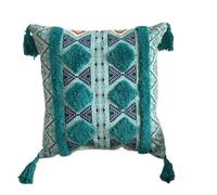 Générique 1 Housse De Coussin Imprimée Touffetée À Pompons De 45 Cm.