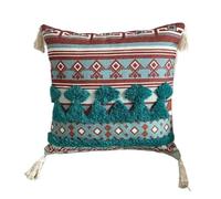 Générique 1 Housse De Coussin Imprimée Touffetée À Pompons De 45 Cm.