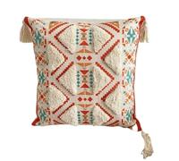 Générique 1 Housse De Coussin Imprimée Touffetée À Pompons De 45 Cm.