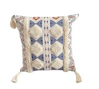 Générique 1 Housse De Coussin Imprimée Touffetée À Pompons De 45 Cm.