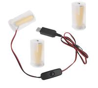 Générique 1 Jeu de câbles d ' élimination de Batterie LR20 D, Cordon d ' Alimentation USB 5V2A pour remplacer 3x1.5V Batterie LR20 D pour Torches/Torches Jouets