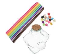 Générique 1 Jeu Étoile Origami Planche Bandes D'étoiles Pliantes Pot Étoile Bandes D'étoiles en Origami Planque Mini Pots en Liège Mini Bouteilles avec Bouchon Colorful Papier