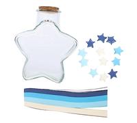 Générique 1 Jeu étoile Origami Pots de Sorts Bouteilles Accessoire Bricolage Goodies Noel Papier Origami Mini Bouteille Verre Bandes d'étoiles en Papier Bandes de Papier étoiles Origami Blue