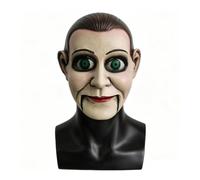 Générique 1 masque effrayant en latex for Halloween | Style poupée marionnette, yeux verts, latex, visage complet, adultes, cosplay