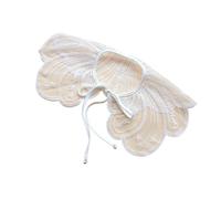 Générique 1 Morceau de Gaze Fine Petit col châle Fleur Faux Grand Bord à Volants en Dentelle décorative