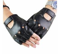 Générique 1 Paire De Gants Punk Demi-Doigts Steampunk en Cuir PU sans Doigts, Texture Imitation Peau De Mouton pour Adultes Hip Hop Halloween Cosplay Performance Costume, Taille Unique