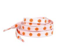 Générique 1 paire de lacets plats à motif floral for baskets et chaussures décontractées - Lacets en polyester à motif marguerites, longueurs: 100/120/140/160cm(White Orange,160cm)