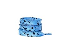 Générique 1 paire de lacets plats colorés peints à la main pour chaussures de sport décontractées, plusieurs options de longueur(Sky blue black,160cm)
