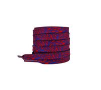 Générique 1 paire de lacets plats en polyester à imprimé léopard, effet craquelé, for chaussures, 120/140/160 cm, for femmes et hommes(Red blue,140cm)