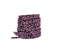 Générique 1 paire de lacets plats en polyester à imprimé léopard, effet craquelé, for chaussures, 120/140/160 cm, for femmes et hommes(Pink black,120cm)