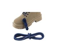 Générique 1 paire de lacets ronds rayés bicolores de 4 mm for chaussures de travail, bottes Martin, lacets en cuir, 100/120/150 cm(4 Royal Blue Black,150cm)