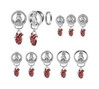 Générique 1 Paire de Tunnels d’Oreille en Acier 8-25mm - Couple, Je t’aime Cœur Gothique Armure Symbole d’Amour(19mm)