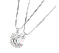 Générique 1 paire facile à mettre/à enlever magnétique soleil lune pendentif collier cuivre cravates bijoux parfait pour les personnes aimées cuivre bijoux