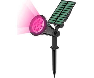Générique 1 PC 7 LED spot solaire extérieur, imperméable à l'eau lampe de sécurité solaire paysage lumière s'allume/s'éteint automatiquement au - dessus du sol/mur de la terrasse (rose)