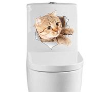 générique 1 PCS Chat Vivid 3D Smashed Switch Sticker Mural Salle De Bains Toilette Cuisine Stickers Décoratifs Animaux Drôles Décor Affiche Art MuralOpération Facile