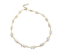 Générique 1 pièce Collier de Clavicule Fille Perles Naturelles avec Fleurs Élégant Collier Perles pour Femme