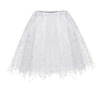 Générique 1 Pièce Jupe De Danse étoile à Paillettes 3 Couches, Tutu pour Femme, Jupe Violette, Tutu, Jupe Violette Scintillante, Jupe De Danse Superposée,Une Soirée Dansante