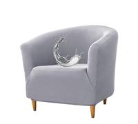 Générique 1 Place Housse Fauteuil Tonneau Pivotant Extensible, Housse Chaise Club Ronde, Protège Fauteuil Lavable Couvre Fauteuil De Salon, Protection Complète, for Chaise Club,Light Gray