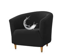 Générique 1 Place Housse Fauteuil Tonneau Pivotant Extensible, Housse Chaise Club Ronde, Protège Fauteuil Lavable Couvre Fauteuil De Salon, Protection Complète, for Chaise Club,Noir