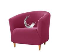 Générique 1 Place Housse Fauteuil Tonneau Pivotant Extensible, Housse Chaise Club Ronde, Protège Fauteuil Lavable Couvre Fauteuil De Salon, Protection Complète, for Chaise Club,Rouge