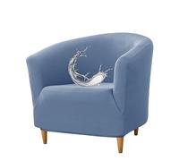 Générique 1 Place Housse Fauteuil Tonneau Pivotant Extensible, Housse Chaise Club Ronde, Protège Fauteuil Lavable Couvre Fauteuil De Salon, Protection Complète, for Chaise Club,Light Blue