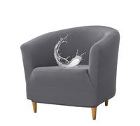 Générique 1 Place Housse Fauteuil Tonneau Pivotant Extensible, Housse Chaise Club Ronde, Protège Fauteuil Lavable Couvre Fauteuil De Salon, Protection Complète, for Chaise Club,Dark Gray