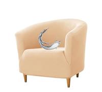 Générique 1 Place Housse Fauteuil Tonneau Pivotant Extensible, Housse Chaise Club Ronde, Protège Fauteuil Lavable Couvre Fauteuil De Salon, Protection Complète, for Chaise Club,Beige