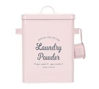 Générique 1 Set De Boîte De Rangement De Détergent en Métal Boîte De Rangement De Détergent avec Seau Contenant pour Stocker Les Pilules,Rose