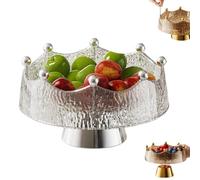 Générique 10.9 Inch Decorative Dish Organizer With 8 Forks Design, Elegant Curved Design Stable Elevated Large Fruit Bowl, Kitchen Fruit Centerpiece Serving Dish For Dining Table