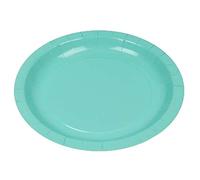 Générique 10 Assiettes Rondes Carton Bio Ø20CM Bleu Vert