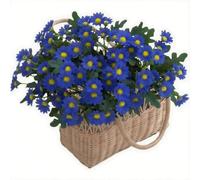 Générique 10 Bundles Funsdecor Artificial Mums,Artificial Outdoor Sunset Mums Flowers,Rainproof Lifelike Artificial Flowers Outdoor Planters for Porch Garden & Yard Decor (Blue)