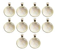 Générique 10 Ensembles de pendentifs Ronds Vierges, Composants de Collier Faits à la Main, Plateau de Pendentif de Collier de 25mm, Texture en Alliage pour la création de Bijoux, Recherche de Bijoux