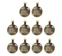 Générique 10 Ensembles de pendentifs Ronds Vierges, Composants de Collier Faits à la Main, Plateau de Pendentif de Collier de 25mm, Texture en Alliage pour la création de Bijoux, Recherche de Bijoux