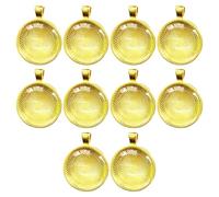 Générique 10 Ensembles de pendentifs Ronds Vierges, Composants de Collier Faits à la Main, Plateau de Pendentif de Collier de 25mm, Texture en Alliage pour la création de Bijoux, Recherche de Bijoux