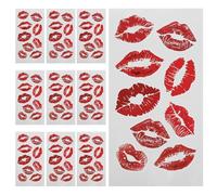 Générique 10 Feuilles Tatouages Temporaires Lèvres Rouges Imperméables Design Unique, Autocollants Confortables pour Fêtes et Saint-valentin, Stickers Tatouage Créatifs pour Femmes
