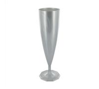 Générique - 10 FLÛTES À CHAMPAGNE RÉUTILISABLES 13.5CL ARGENT