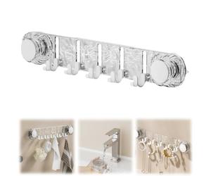 Générique 10 Hooks Rotating Shower Suction Cup Hook,Corrugated Wall Hanging Non Punch Storage Rack,Space Saving Vacuum Suction Cup Hanger Accessories for Home Kitchen Bathroom