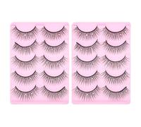Générique 10 paires Cils Naturels avec Décorations Brillantes Extensions de Cils Épais et Croisés pour Femmes Maquillage de Fête Look Long et Volumineux